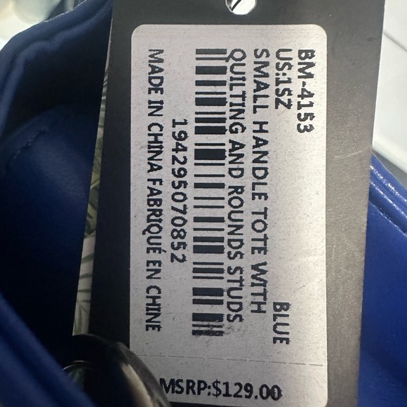 Badgley Mischka Blue Quilted Women's Bag - Picture 8 of 9